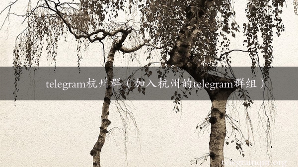 telegram杭州群（加入杭州的telegram群组）